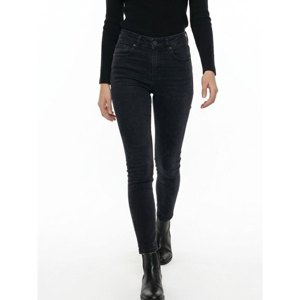 ANTHROPOLOGIE | PILCRO High Rise Skinny Jeans Darkest Blue Women’s Size 26 (2)